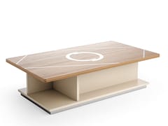 Tavolino basso in legno in stile moderno con vano contenitore da salotto RHOMBUS | Tavolino rettangolare - CAROTI & CO.