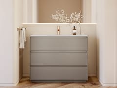 Mobile lavabo da terra in Corian� con lavabo integrato&nbsp;GAIA FREESTANDING CLASSIC EDGE - RILUXA HQ