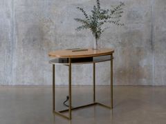 Scrittoio in ottone con piano in rovere&nbsp;FLEMI - RYTSOLA