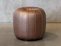 Pouf rotondo in pelle&nbsp;MILVIO - RYTSOLA