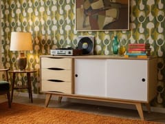 Madia in legno con cassetti con ante scorrevoli&nbsp;SOSIXTIES 2 DOORS - RADIS