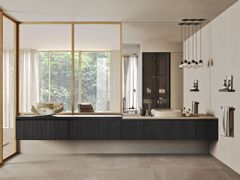 Mobile con contrasti materici tra rovere Black e tonalit� calde&nbsp;MOODE - REXA DESIGN SRL