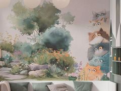 Carta da parati panoramica per bambini&nbsp;TIPTOE - RIMURA