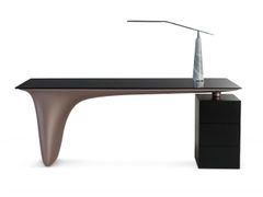 Scrivania in vetro temperato con cassetti&nbsp;MELT - ROCHE BOBOIS