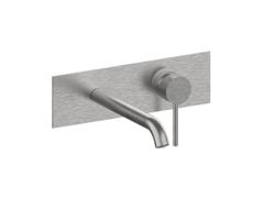 Miscelatore per lavabo a 2 fori a muro in acciaio inox senza scarico&nbsp;PEPE XL 316 69548 - RUBINETTERIE F.LLI FRATTINI