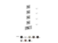 Miscelatore per doccia a 5 fori termostatico in acciaio inox con piastra&nbsp;PEPE XL 316 69760SV4 - RUBINETTERIE F.LLI FRATTINI