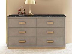 Cassettiera in pelle con piano in marmo&nbsp;VOGUE - RUGIANO INTERIORS DECORATION