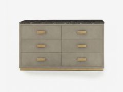 Cassettiera in pelle con piano in marmo&nbsp;RUBIK - RUGIANO INTERIORS DECORATION