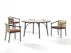 Tavolo da giardino rotondo in alluminio e pietra&nbsp;ARATA - SKLD STUDIO