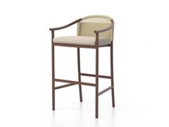 Sgabello alto da giardino in alluminio e corda&nbsp;ARATA - SKLD STUDIO