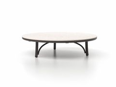 Tavolino da giardino rotondo in alluminio e pietra&nbsp;ARATA - SKLD STUDIO