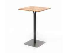 Tavolo da giardino alto in alluminio e teak&nbsp;EKI - SKLD STUDIO