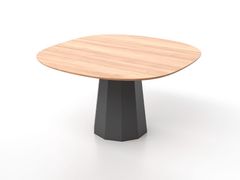 Tavolo da giardino in alluminio e teak&nbsp;LACUS 130 - SKLD STUDIO