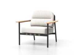 Poltroncina da giardino in alluminio e teak&nbsp;LACUS - SKLD STUDIO