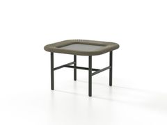 Tavolino da giardino quadrato in alluminio e corda&nbsp;RONDA - SKLD STUDIO