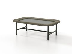 Tavolino da giardino rettangolare in alluminio e corda&nbsp;RONDA - SKLD STUDIO