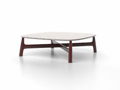 Tavolino da giardino quadrato in alluminio e pietra&nbsp;SERRA - SKLD STUDIO