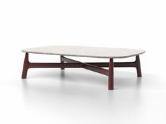 Tavolino da giardino rettangolare in alluminio e pietra&nbsp;SERRA - SKLD STUDIO