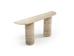 Consolle semicircolare in travertino classico&nbsp;OMBRURE - STONE VALLEY