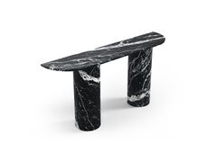 Consolle semicircolare in marmo Nero Marquina&nbsp;OMBRURE - STONE VALLEY