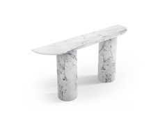 Consolle semicircolare in marmo Statuario MichelAngelo Carrara&nbsp;OMBRURE - STONE VALLEY