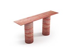 Consolle rettangolare in travertino rosso&nbsp;OMBRURE - STONE VALLEY