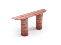 Consolle semicircolare in travertino rosso&nbsp;OMBRURE - STONE VALLEY