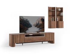 Mobile TV in noce con libreria&nbsp;ENNA - SALONI MOBILYA SANAYI VE TICARET ANONIM SIRKETI