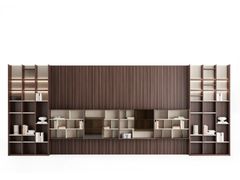 Libreria a parete modulare in legno e vetro con illuminazione&nbsp;GAMA - SALONI MOBILYA SANAYI VE TICARET ANONIM SIRKETI