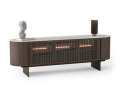 Madia in legno e vetro con illuminazione integrata&nbsp;RIVA - SALONI MOBILYA SANAYI VE TICARET ANONIM SIRKETI