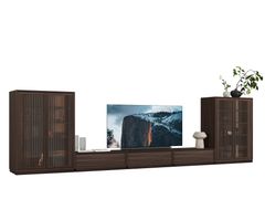 MOBILE TV COMPONIBILE IN LEGNO E VETRO CON LIBRERIA&nbsp;RIVA - SALONI MOBILYA SANAYI VE TICARET ANONIM SIRKETI