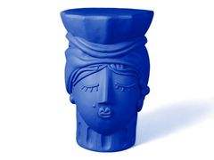 Sgabello in terracotta&nbsp;TERRACOTTA STOOL TESTA DI MORO WOMAN  BLUE - SELETTI