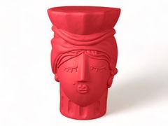 Sgabello in terracotta&nbsp;TERRACOTTA STOOL TESTA DI MORO WOMAN  PINK BOUGAINVILLEA - SELETTI