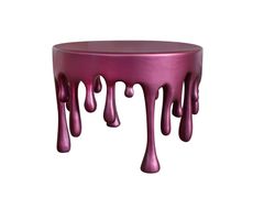 Tavolino rotondo in legno&nbsp;AUTUMN DROPS LOW - BLU DIPINTO DI BLU