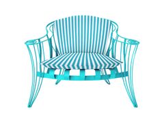 Poltrona in tessuto con braccioli e struttura in ferro&nbsp;OPUS GARDEN LA DOLCE VITA MEDITERRANEO - BLU DIPINTO DI BLU