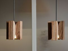 LAMPADA A SOSPENSIONE A LED IN LEGNO MASSELLO CON DIMMER&nbsp;NATURA FLOWER  - LLC SHRE STUDIO