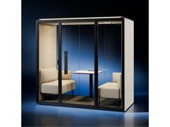 CABINA UFFICIO ACUSTICA A 2 POSTI CON ILLUMINAZIONE INTEGRATA E VENTILAZIONE&nbsp;SILEN SPACE MEET 2 - SILEN