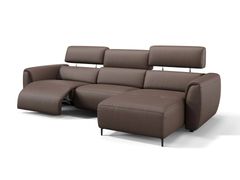 Divano in pelle con penisola&nbsp;LIORA - ONLINE M�BELHAUS 24