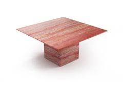 Tavolo quadrato in travertino rosso&nbsp;CARRERA - STONE VALLEY