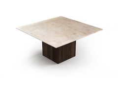 Tavolo quadrato con piano in marmo Crema&nbsp;CARRERA - STONE VALLEY