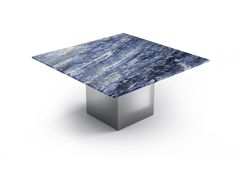 Tavolo quadrato con piano in granito Blue Bahia&nbsp;CARRERA - STONE VALLEY