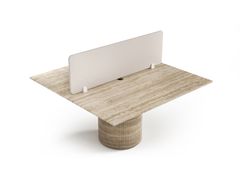 Scrivania in travertino classico con pannelli divisori&nbsp;ESCALERION - STONE VALLEY