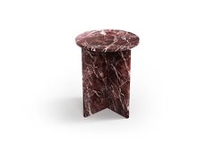 Tavolino di servizio rotondo in marmo Rosso Levanto&nbsp;OCEL - STONE VALLEY