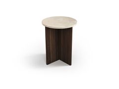 Tavolino di servizio rotondo con piano in marmo Crema&nbsp;OCEL - STONE VALLEY