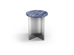 Tavolino rotondo di servizio con piano in granito Blue Bahia&nbsp;OCEL - STONE VALLEY