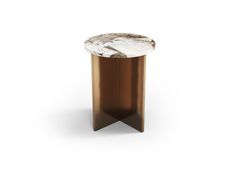 Tavolino rotondo di servizio con piano in quarzite Patagonia&nbsp;OCEL - STONE VALLEY