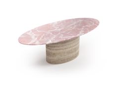 Tavolo ovale con piano in onice rosa&nbsp;VALLEYRA - STONE VALLEY