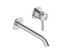 Miscelatore per lavabo a 2 fori monocomando in acciaio inox&nbsp;MINI R�TRO 0386131X - SUPER INOX