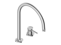 Miscelatore per lavabo da piano in acciaio inox&nbsp;R�TRO 0281193X - SUPER INOX