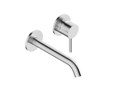 Miscelatore per lavabo a muro in acciaio inox con aeratore&nbsp;SMITH 0396131X - SUPER INOX